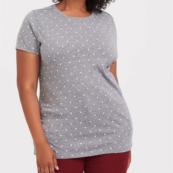 Torrid Classic Crew Tee Triblend Jersey Polka Dot - Picture 1 of 7
